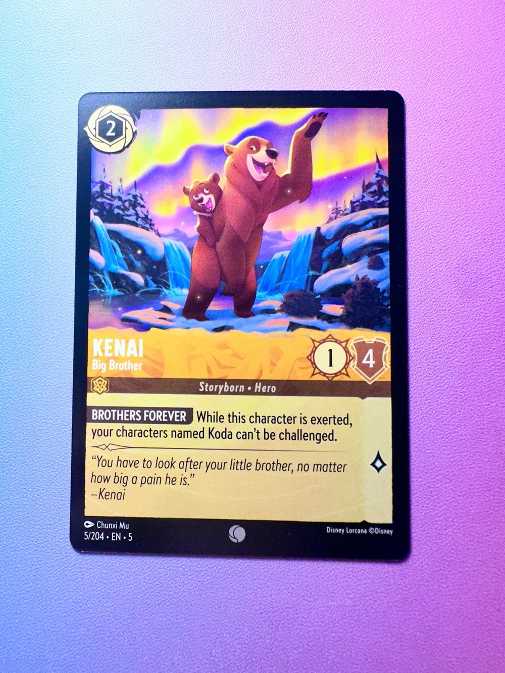 kenai [brother bear] - 5/204 (common) — lorcana: shimmering skies